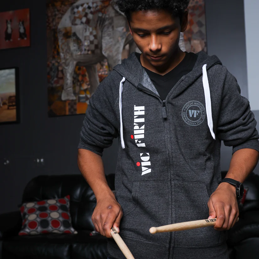 Vic Firth Zip Up Logo Hoodie - Image 4